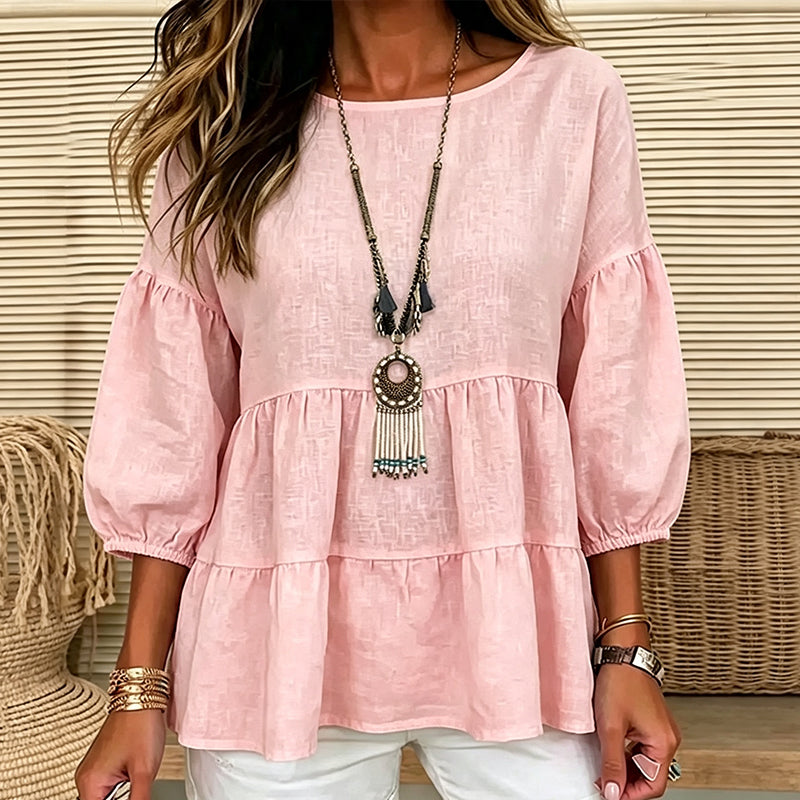⌛Limited-time offer-Women's Summer Lantern Sleeve Tiered Ruffle Blouse