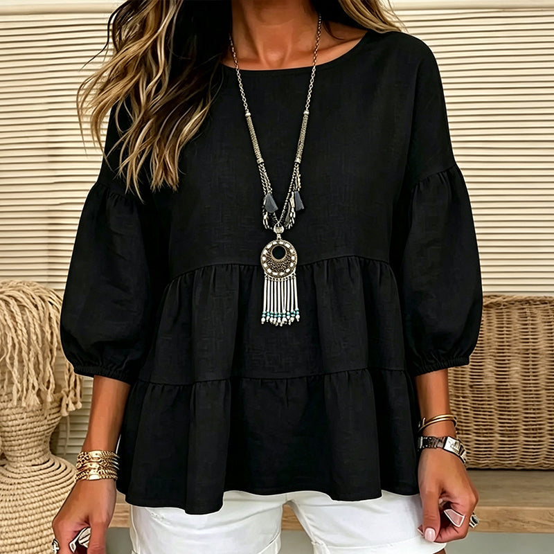 ⌛Limited-time offer-Women's Summer Lantern Sleeve Tiered Ruffle Blouse