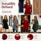 Women's Solid Color Long Sleeve Asymmetrical Dress