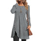 Women's Solid Color Long Sleeve Asymmetrical Dress