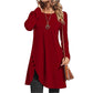Women's Solid Color Long Sleeve Asymmetrical Dress