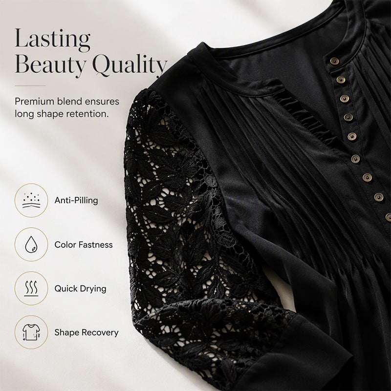 ⌛Limited-Time Offer-Women's Casual Lace Long-Sleeved V-Neck Top