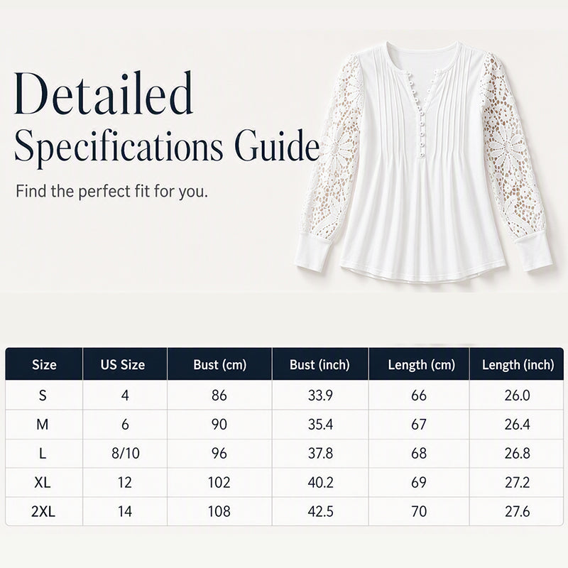 ⌛Limited-Time Offer-Women's Casual Lace Long-Sleeved V-Neck Top