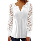 ⌛Limited-Time Offer-Women's Casual Lace Long-Sleeved V-Neck Top