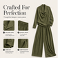 ✨Women's Casual Cowl Neck Top and Wide-Leg Pants Set -Effortless Style 🤍