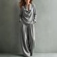 ✨Women's Casual Cowl Neck Top and Wide-Leg Pants Set -Effortless Style 🤍