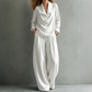 ✨Women's Casual Cowl Neck Top and Wide-Leg Pants Set -Effortless Style 🤍