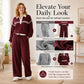 ⌛Limited-Time Offer-Women's Stripe Patchwork Sweatshirt & Wide-Leg Pants Set