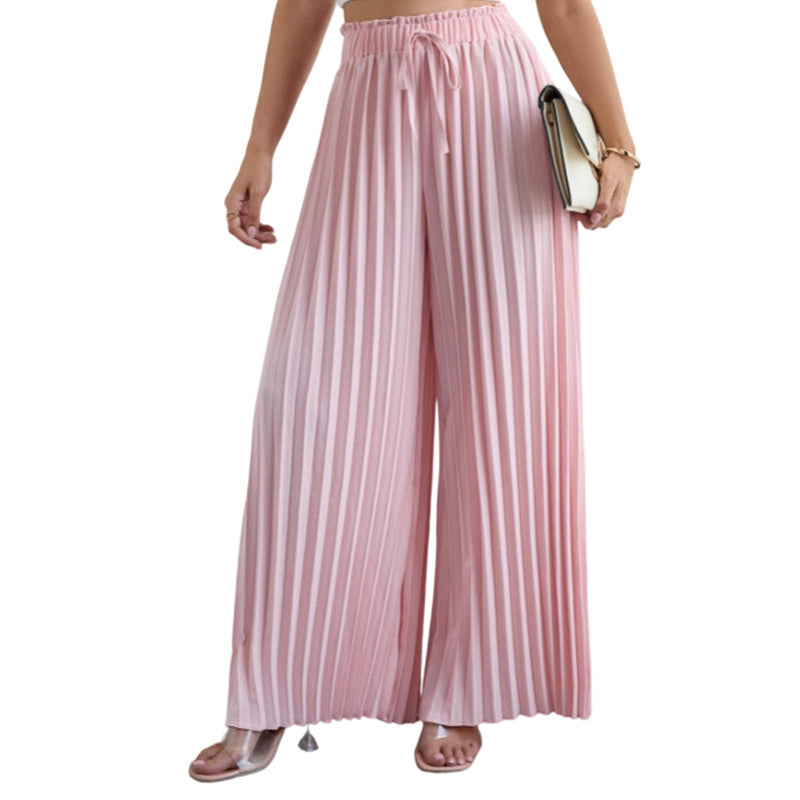 Best Seller🔥 👖 Pleated wide-leg pants with an adjustable drawstring – soft drape and wrinkle-free elegance