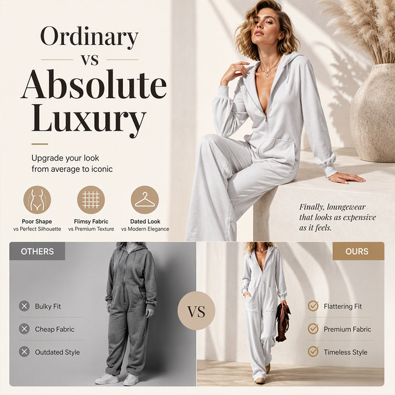 ⌛Limited-Time Offer-Women's Casual Long Sleeve Hooded Jumpsuit