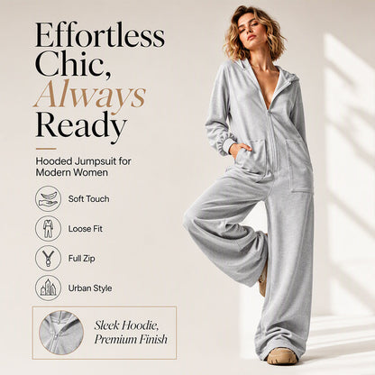 ⌛Limited-Time Offer-Women's Casual Long Sleeve Hooded Jumpsuit