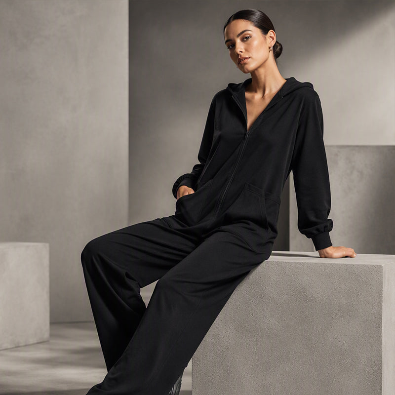 ⌛Limited-Time Offer-Women's Casual Long Sleeve Hooded Jumpsuit