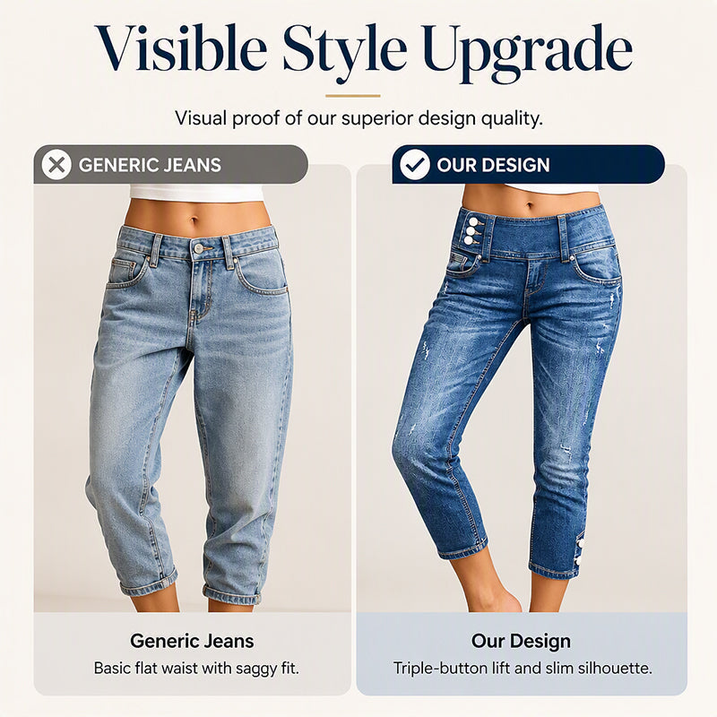 Women’s High Waisted Slim Fit Cropped Jeans