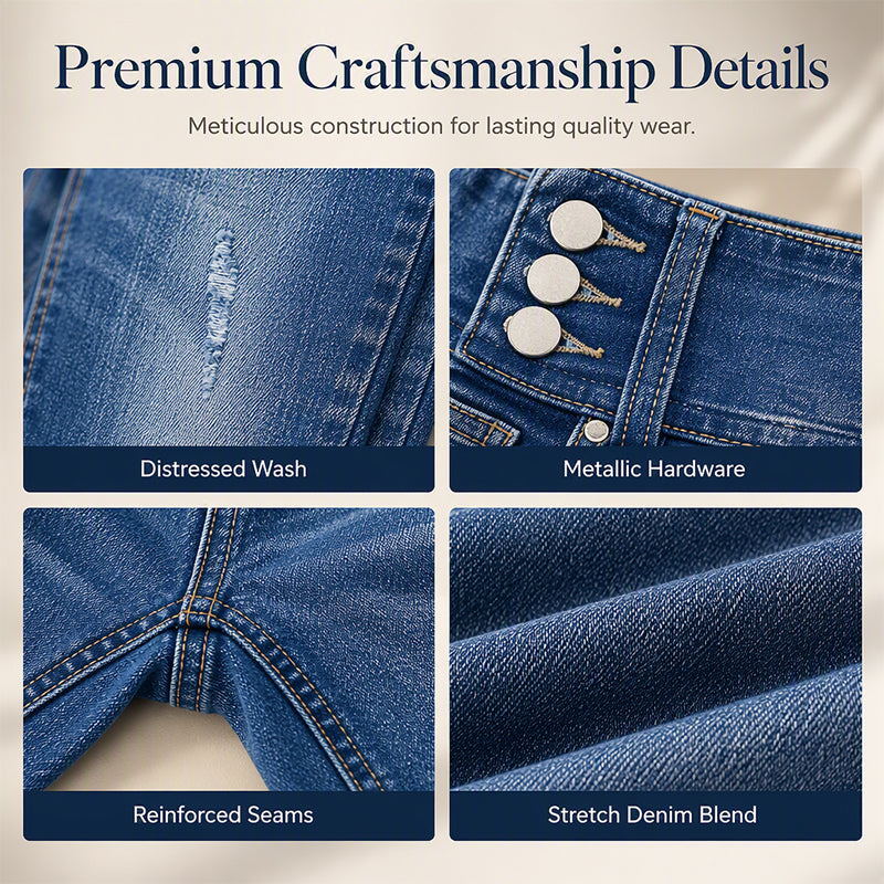 Women’s High Waisted Slim Fit Cropped Jeans