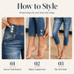 Women’s High Waisted Slim Fit Cropped Jeans