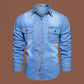 Men's Casual Long Sleeve Denim Shirt 