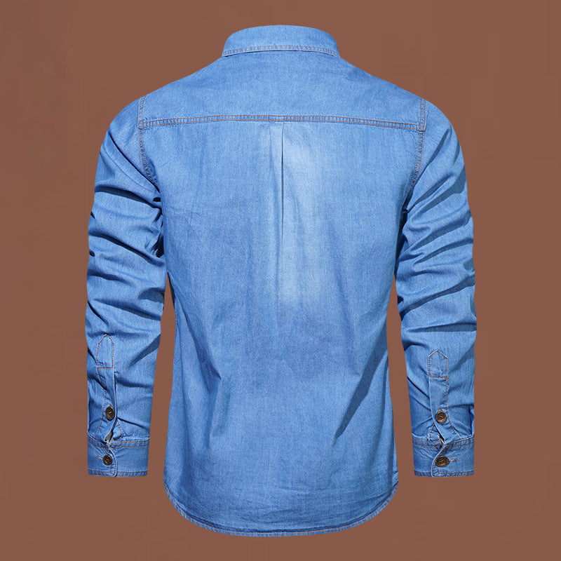 Men's Casual Long Sleeve Denim Shirt 