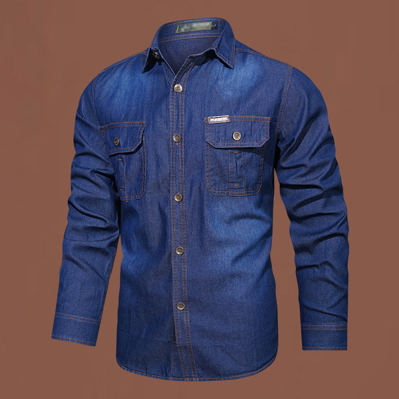Men's Casual Long Sleeve Denim Shirt 