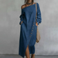 ✨🛍️Fresh Drop - Denim Off-Shoulder Dress – Relaxed Fit & Trendy Cut