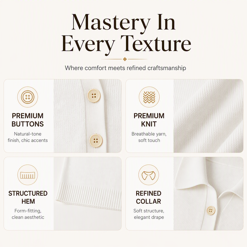 Women's Elegant Lapel Collar Knit Sweater