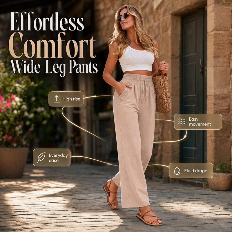 Women's Casual High Waisted Wid-Leg Pants