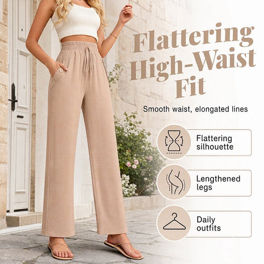 ✨New Arrivals & Special Offers-Women's Casual High Waisted Wid-Leg Pants