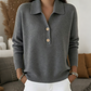 Women's Elegant Lapel Collar Knit Sweater