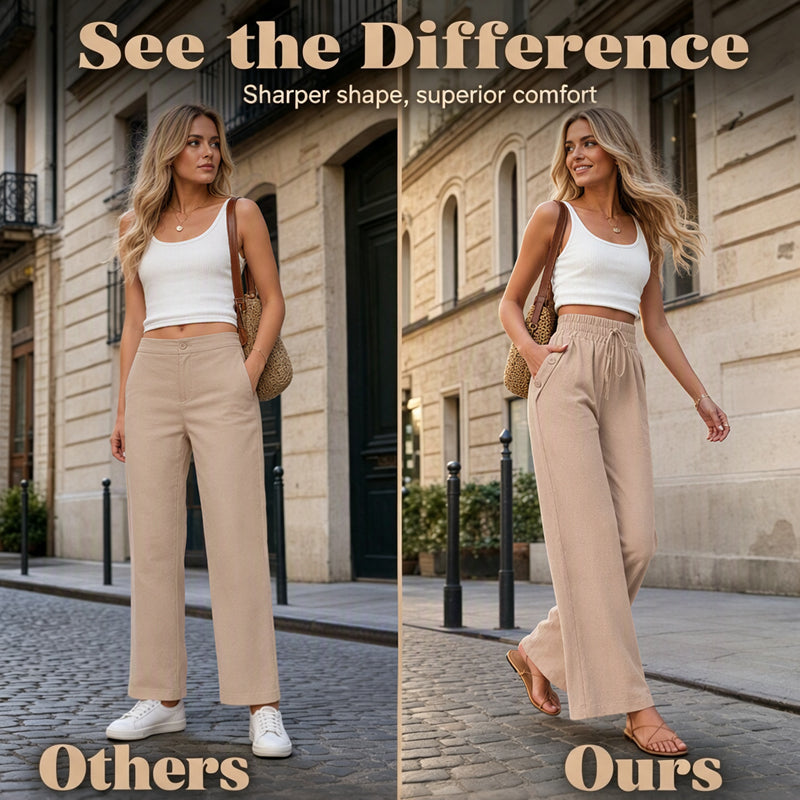 Women's Casual High Waisted Wid-Leg Pants