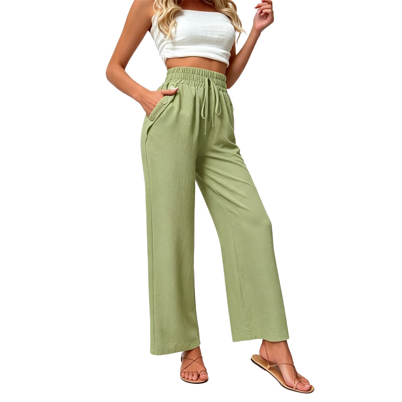 Women's Casual High Waisted Wid-Leg Pants