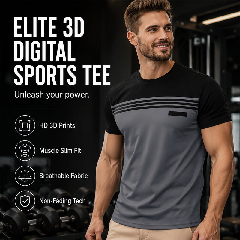 Men's Casual Printed Short Sleeve Crewneck T-Shirt