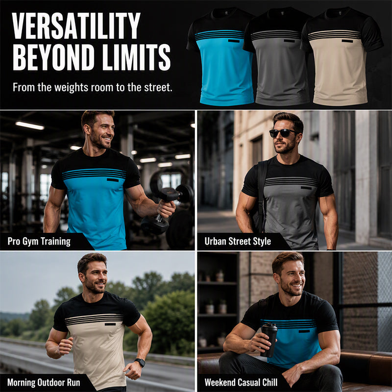 Men's Casual Printed Short Sleeve Crewneck T-Shirt