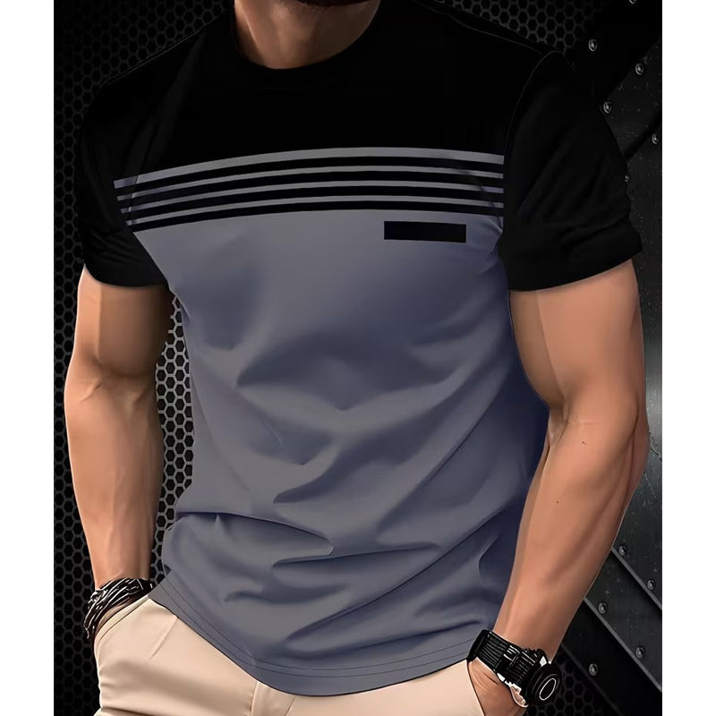 Men's Casual Printed Short Sleeve Crewneck T-Shirt