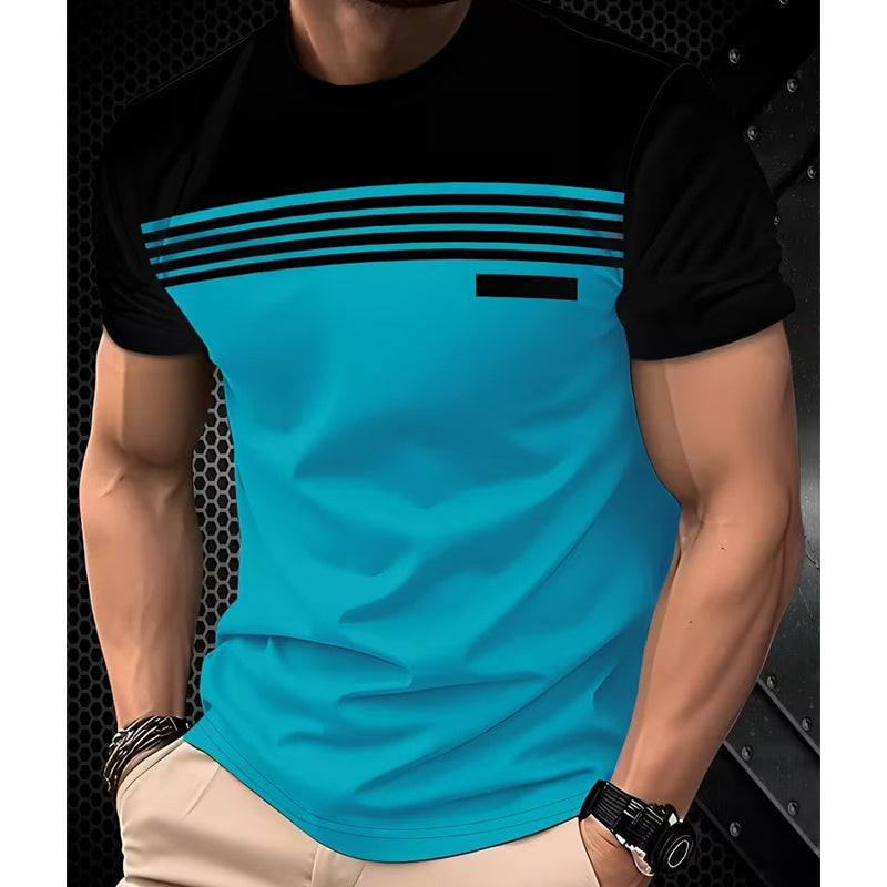 Men's Casual Printed Short Sleeve Crewneck T-Shirt