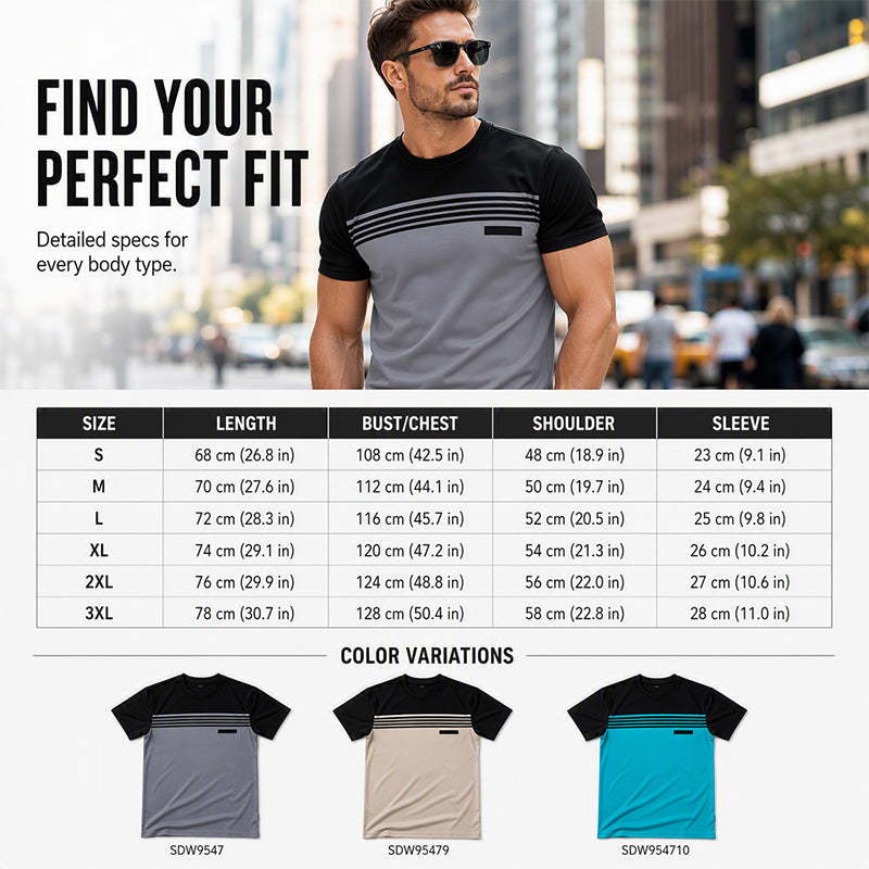 Men's Casual Printed Short Sleeve Crewneck T-Shirt