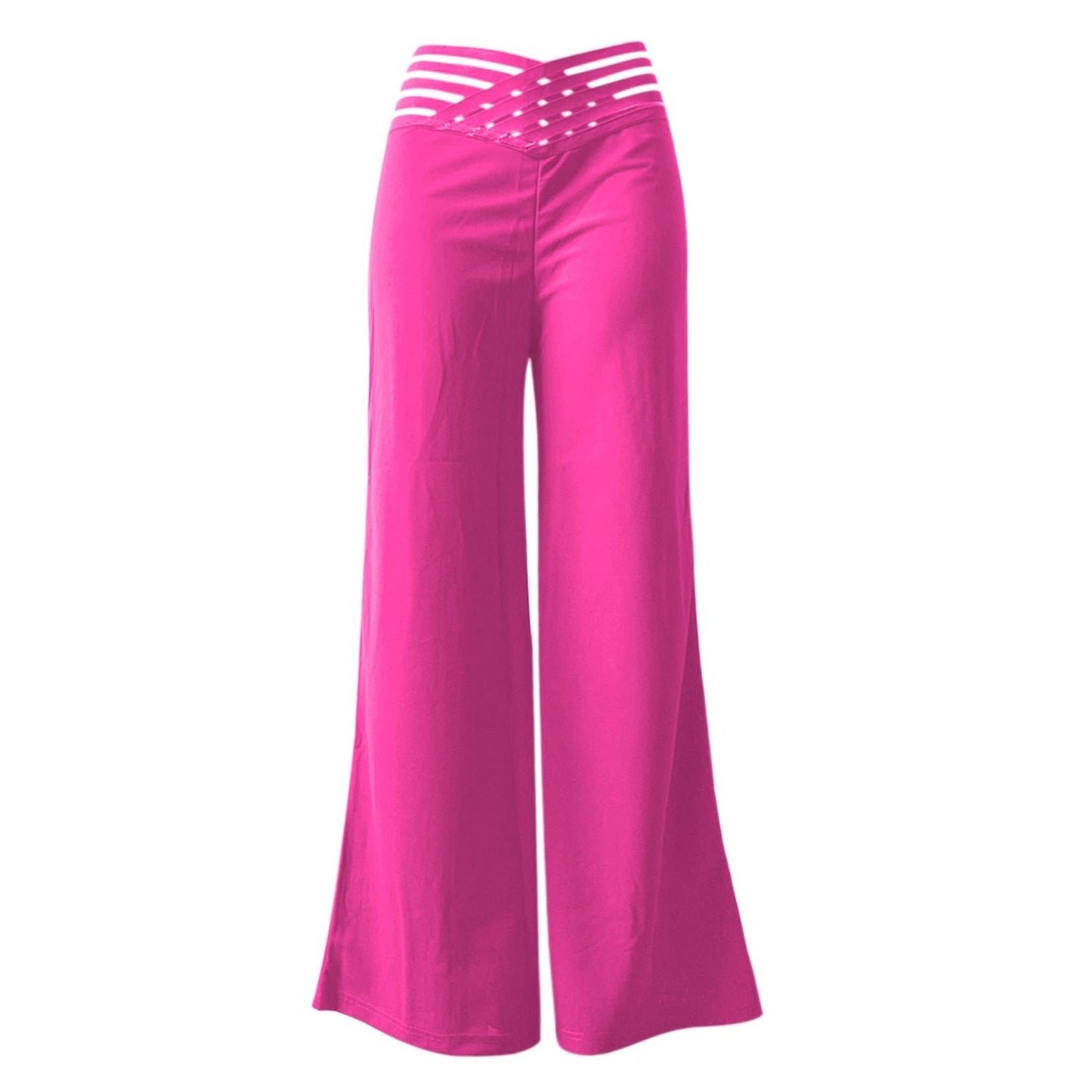 ✨🛍️Fresh Drop - High-Waisted Flowy Pants with Cutout Detail – Premium Texture & Versatile Style from Day to Night