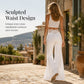 ✨🛍️Fresh Drop - High-Waisted Flowy Pants with Cutout Detail – Premium Texture & Versatile Style from Day to Night