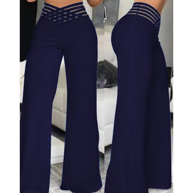 ✨🛍️Fresh Drop - High-Waisted Flowy Pants with Cutout Detail – Premium Texture & Versatile Style from Day to Night
