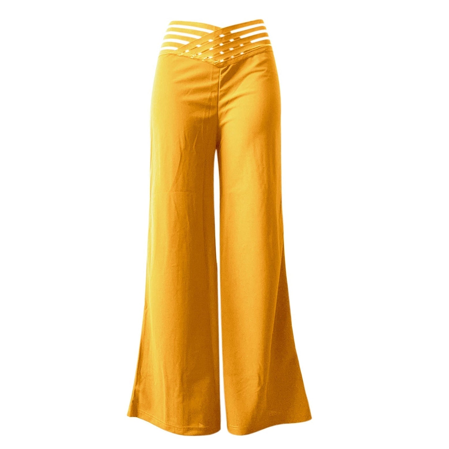 ✨🛍️Fresh Drop - High-Waisted Flowy Pants with Cutout Detail – Premium Texture & Versatile Style from Day to Night