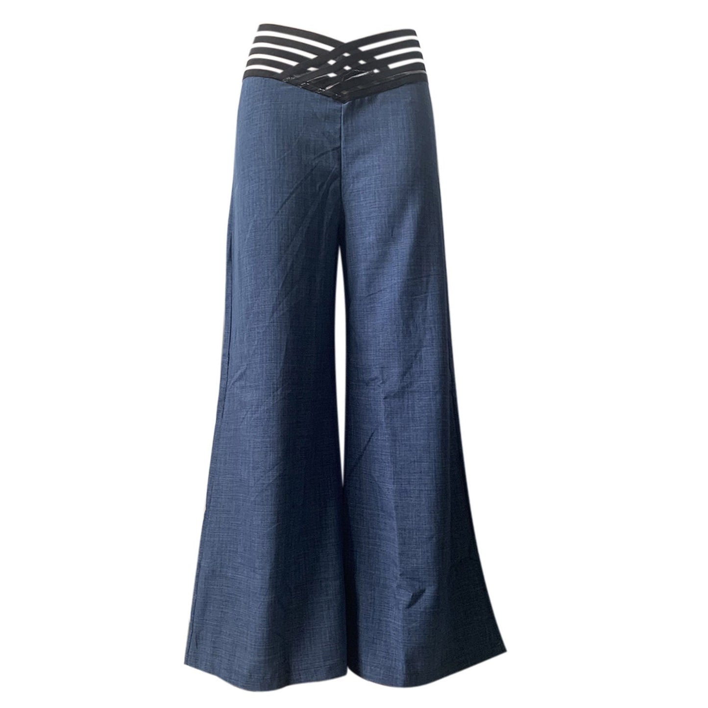 ✨🛍️Fresh Drop - High-Waisted Flowy Pants with Cutout Detail – Premium Texture & Versatile Style from Day to Night