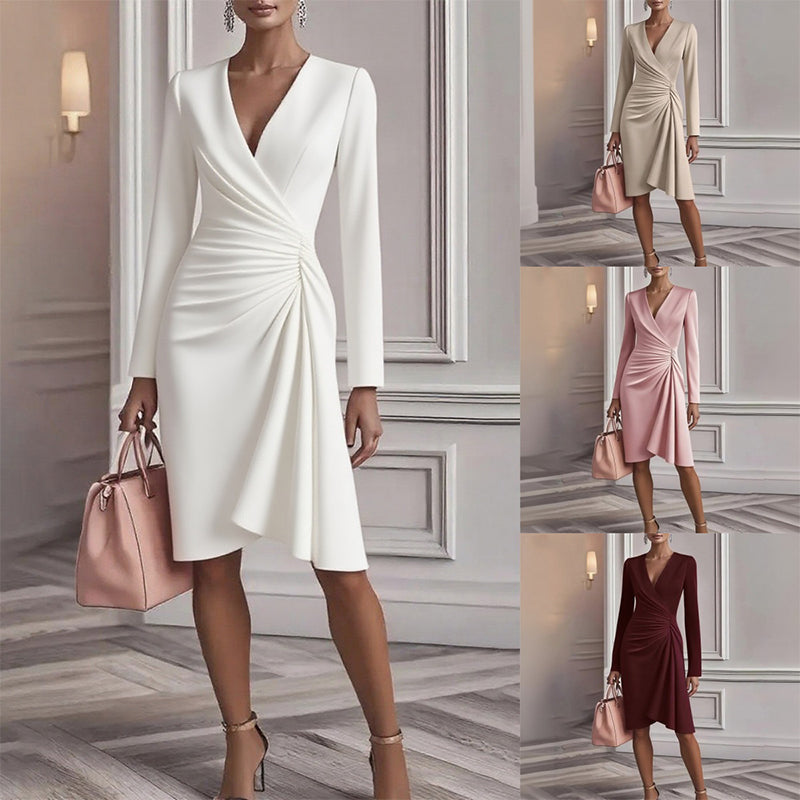 Women’s Fashion Solid Color Long Sleeve Dress