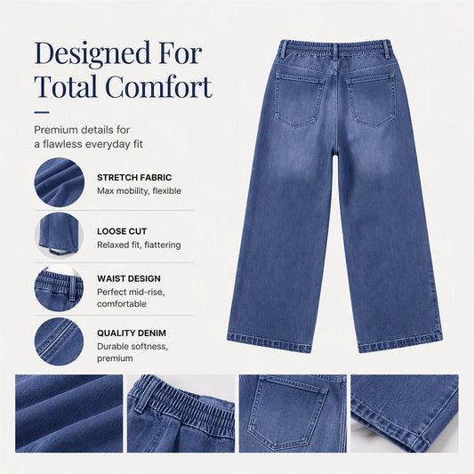 Women's Casual Straight-Leg Cropped Jeans