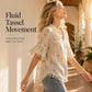 Women's Floral Print Ruffled V-Neck Top
