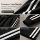 Women's Two-Piece Casual Set V-Neck Long Sleeve Top and Wide Leg Striped Pants Outfit