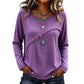 Women's Vintage Crewneck Top with Fringe Tassel