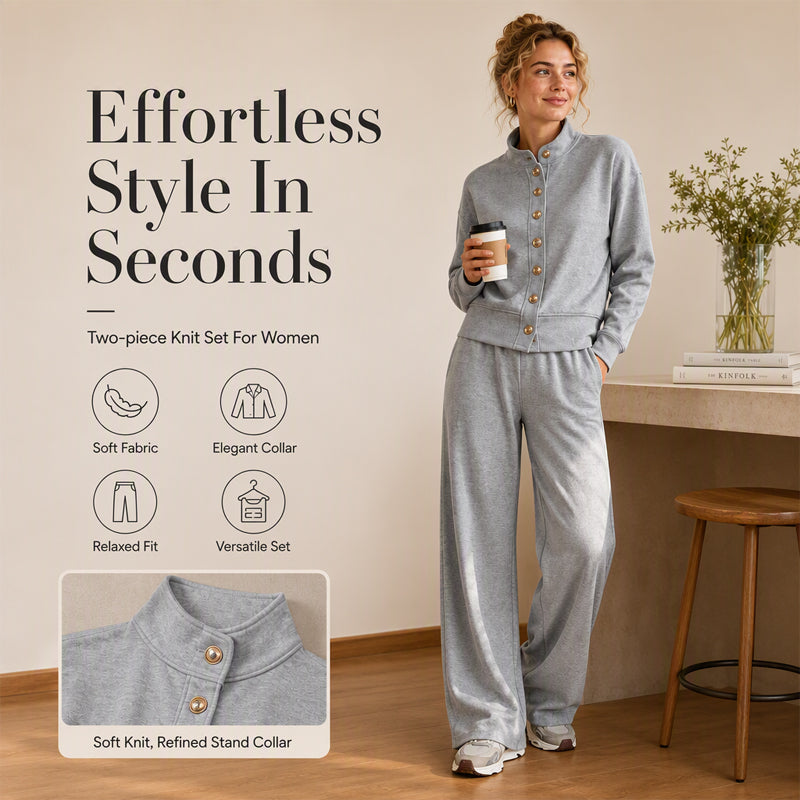 🌸Hot Sale 50% OFF💖Women's Button-Down Cardigan & Wide-Leg Pants Set