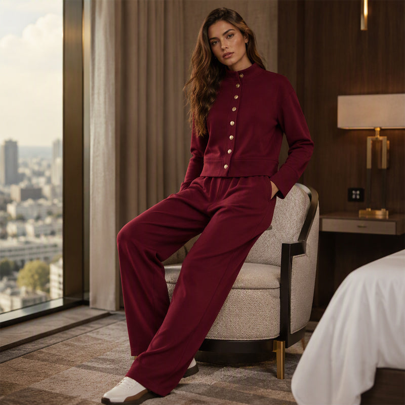 🌸Hot Sale 50% OFF💖Women's Button-Down Cardigan & Wide-Leg Pants Set