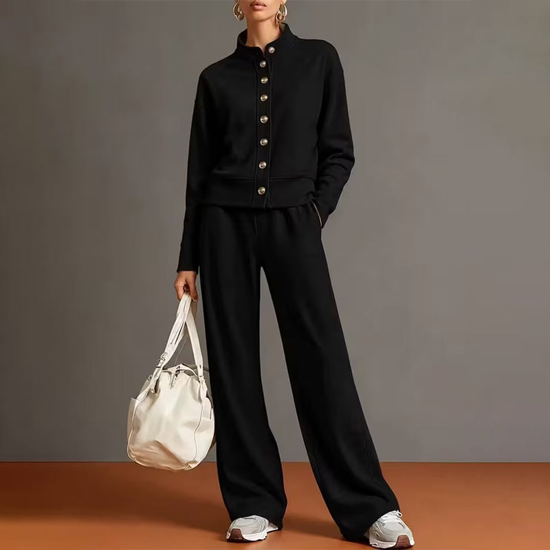 🌸Hot Sale 50% OFF💖Women's Button-Down Cardigan & Wide-Leg Pants Set
