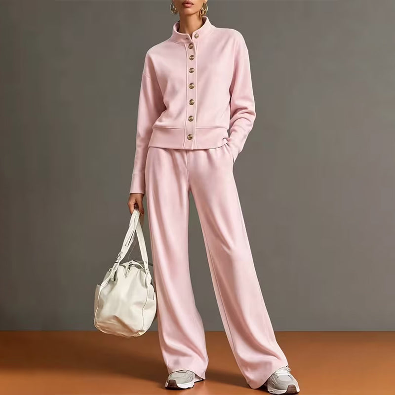 🌸Hot Sale 50% OFF💖Women's Button-Down Cardigan & Wide-Leg Pants Set