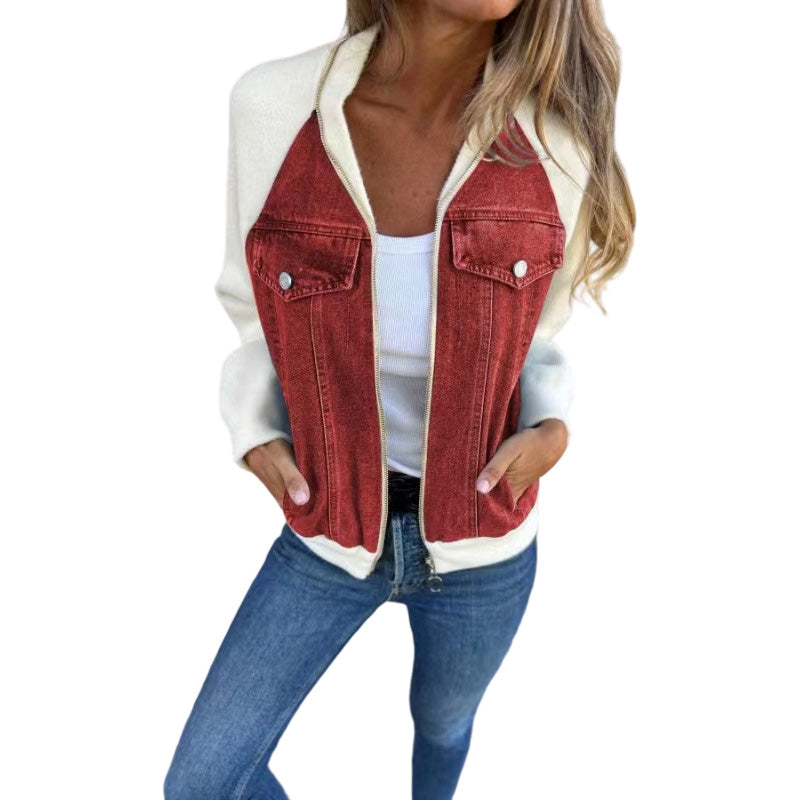 🎁New Arrivals 55% OFF💥Women's Creative Denim Splicing Jacket 🧥 – Edgy Streetwear for Daily Cool Looks