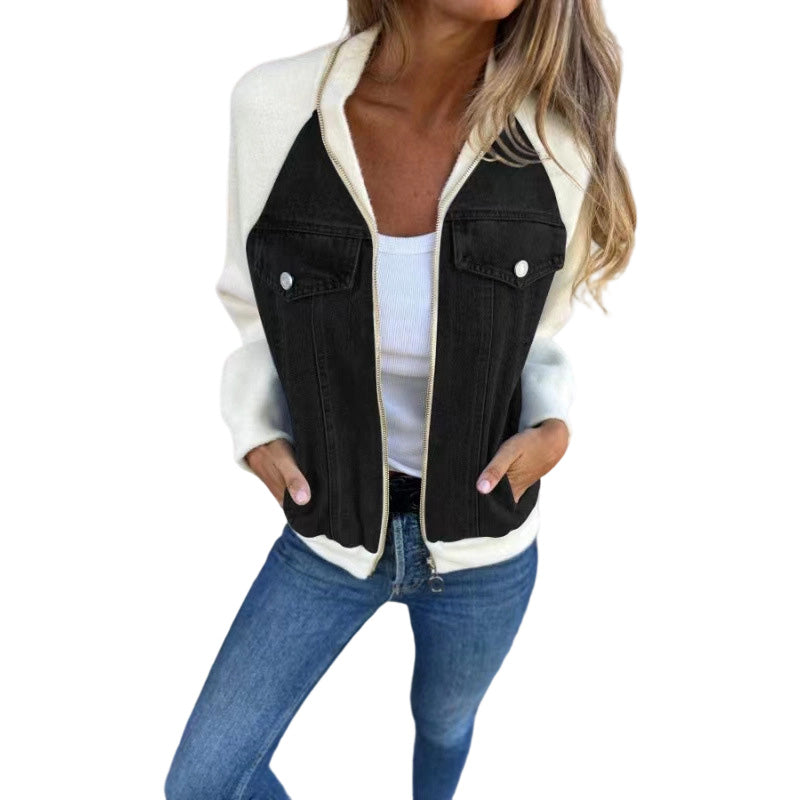 🎁New Arrivals 55% OFF💥Women's Creative Denim Splicing Jacket 🧥 – Edgy Streetwear for Daily Cool Looks